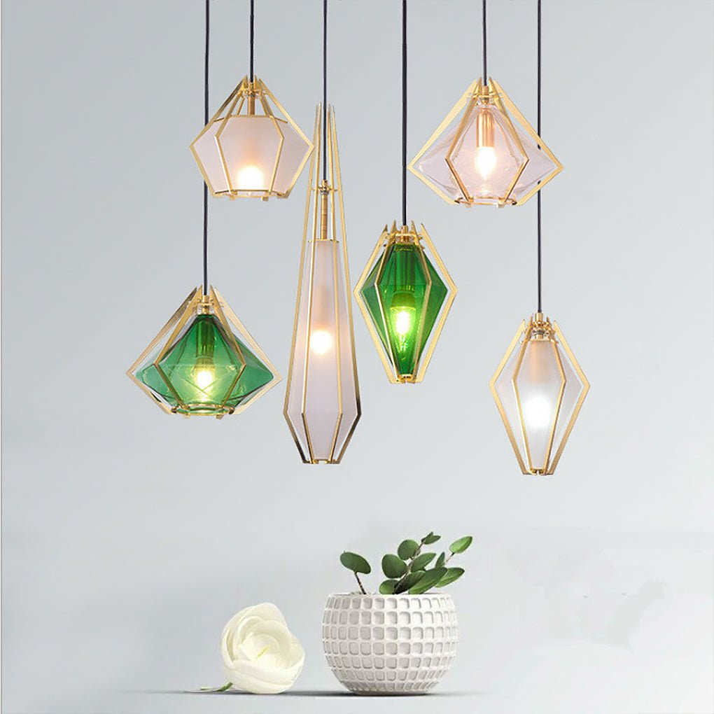 Modern Art Glass Pendant Light | Industrial Minimalist Design
