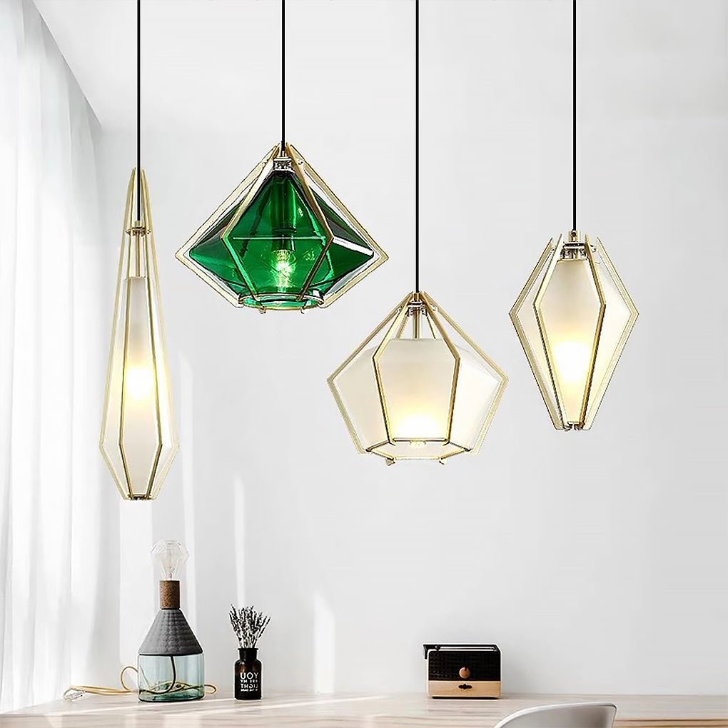 Modern Art Glass Pendant Light | Industrial Minimalist Design