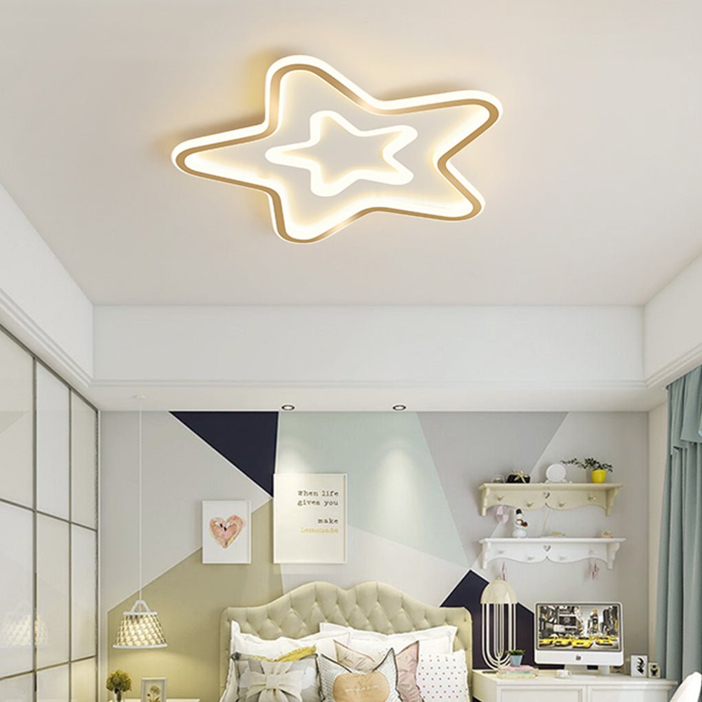 Star-Shaped Flush Mount LED Ceiling Light – Ultra-Thin Modern Design
