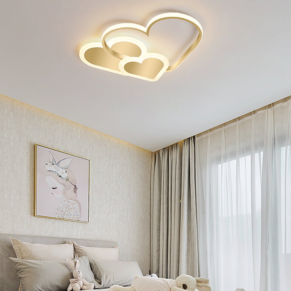 Heart-Shaped LED Flush Mount Ceiling Light for Kids Room