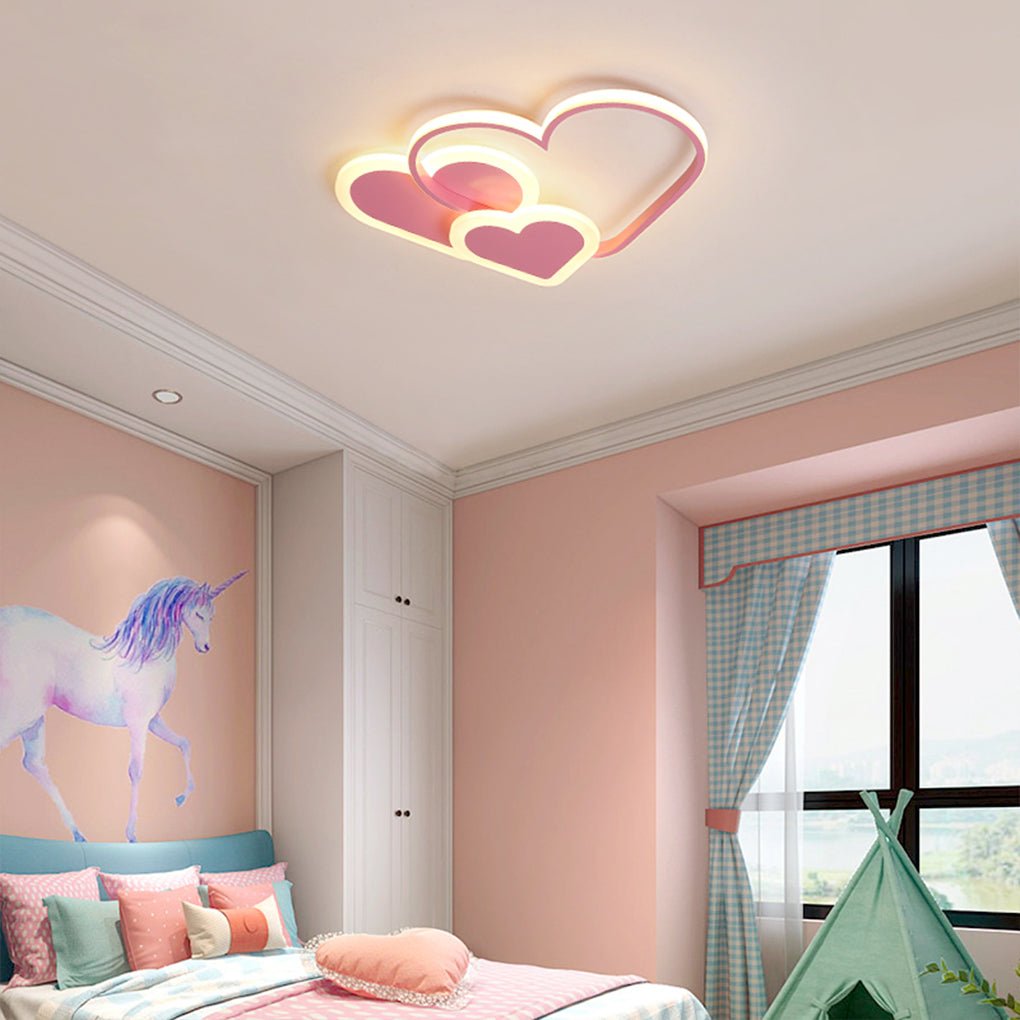 Heart-Shaped LED Flush Mount Ceiling Light for Kids Room
