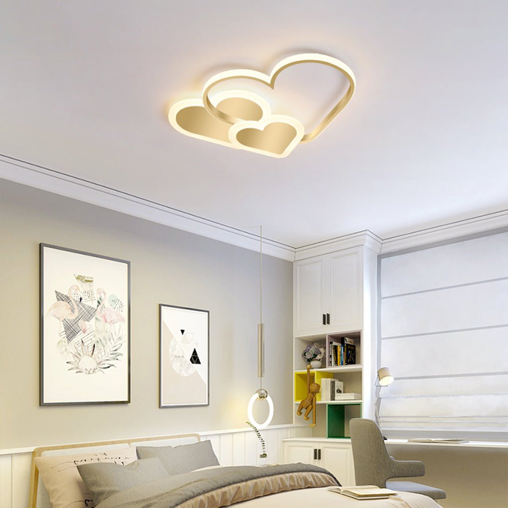 Heart-Shaped LED Flush Mount Ceiling Light for Kids Room