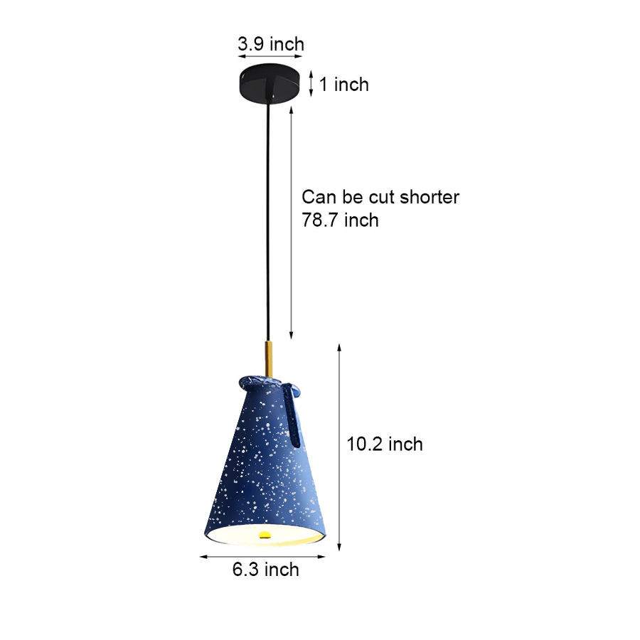 Modern Tapered Resin Pendant Light with Adjustable Downlight