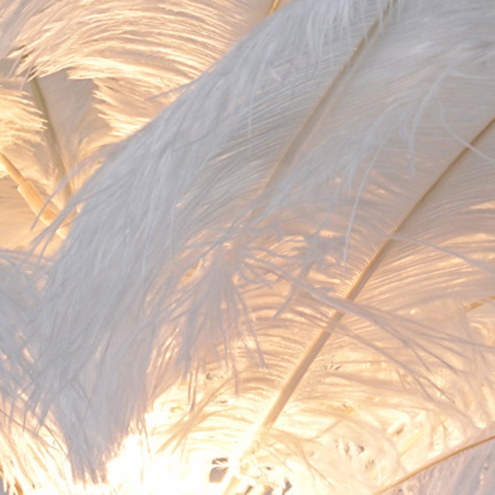 30" Ostrich Feather Floor Lamp Modern Glamorous Accent Lighting