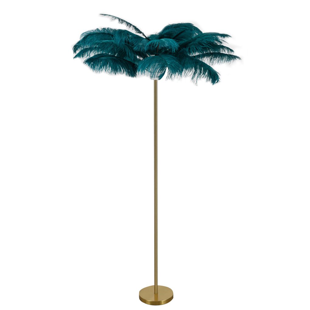 30" Ostrich Feather Floor Lamp Modern Glamorous Accent Lighting