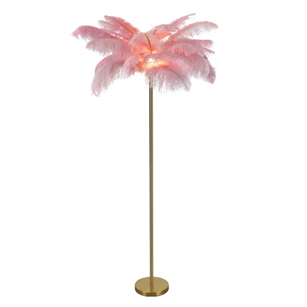30" Ostrich Feather Floor Lamp Modern Glamorous Accent Lighting