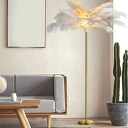 30" Ostrich Feather Floor Lamp Modern Glamorous Accent Lighting