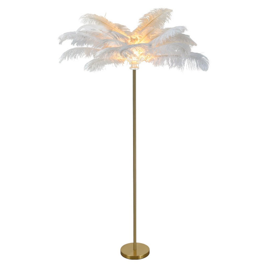 30" Ostrich Feather Floor Lamp Modern Glamorous Accent Lighting