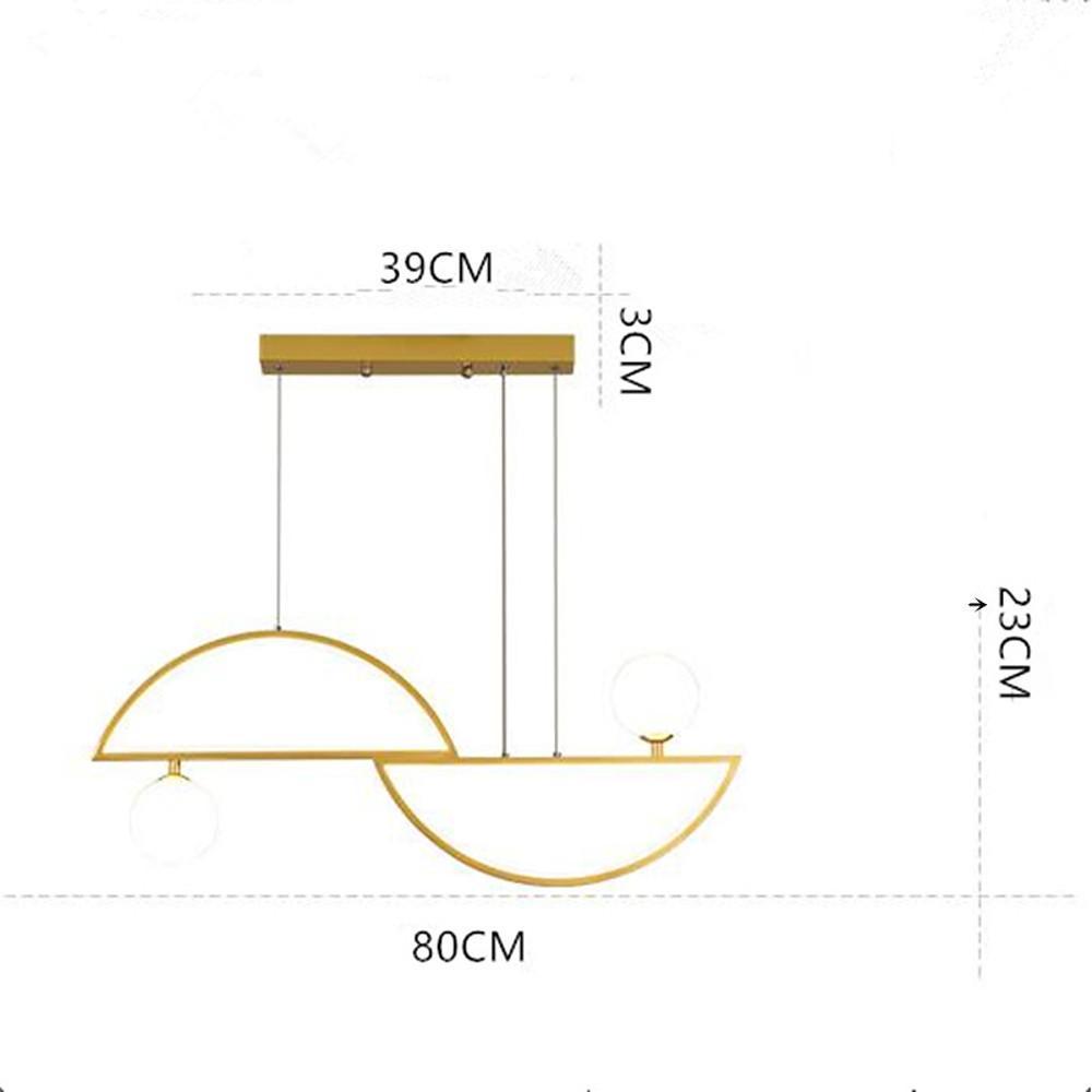Modern Double Globe Glass Pendant Light - Dimmable LED (Black/Gold)