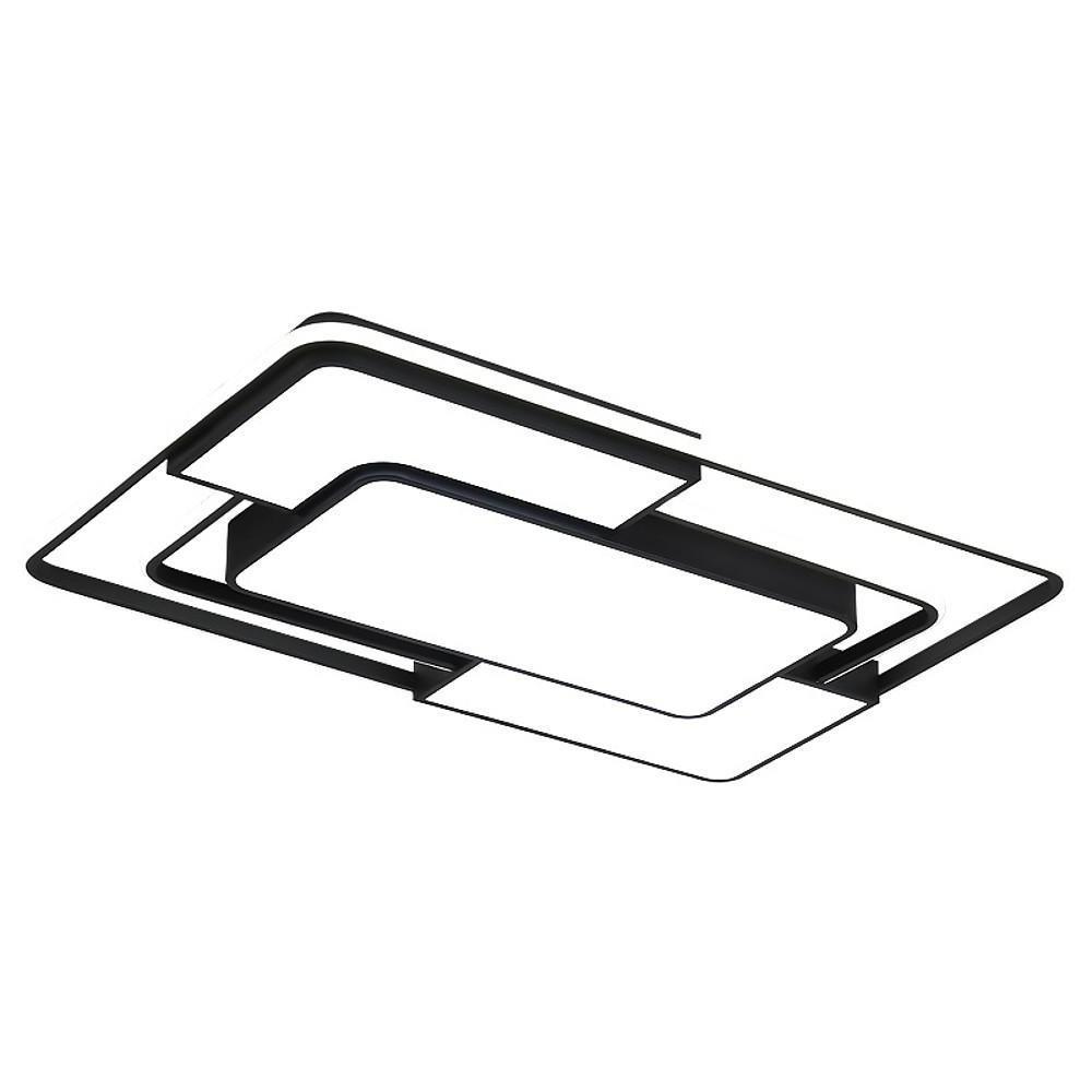 Modern Geometric LED Flush Mount Ceiling Light - Metal & Acrylic