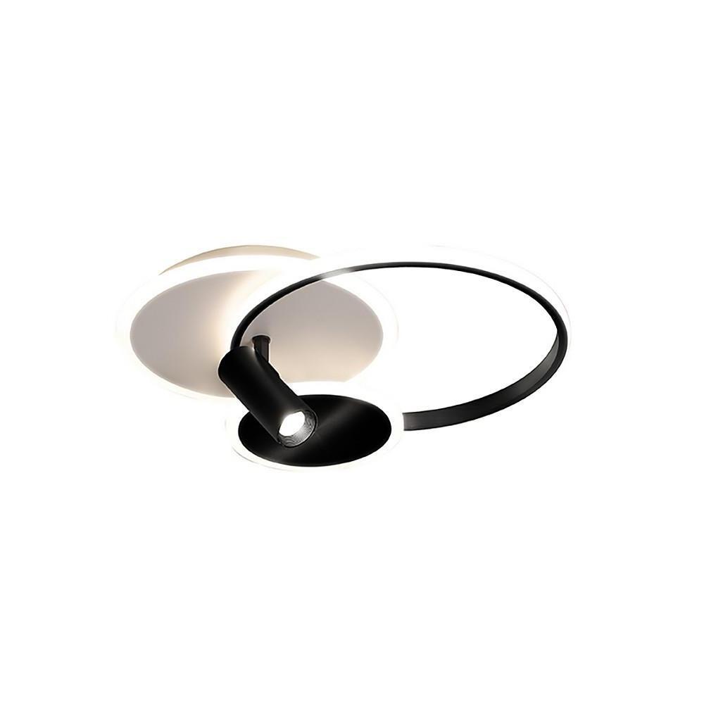 Modern LED Ring Flush Mount Ceiling Light with Adjustable Spotlights