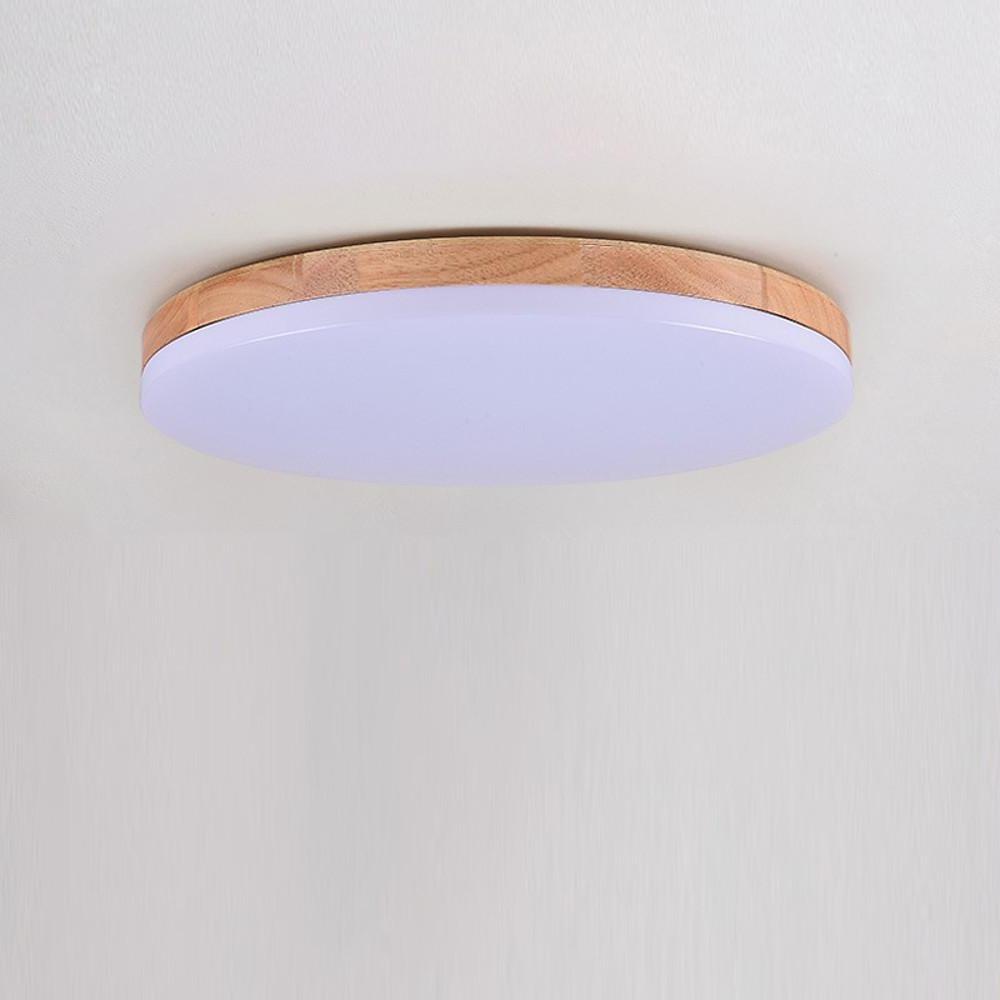 Minimalist Wood Flush Mount Ceiling Light with LED