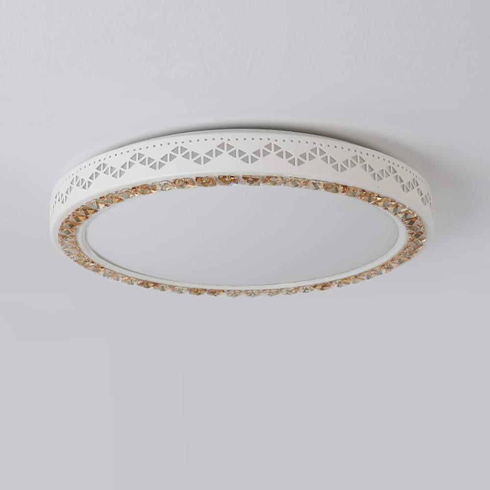 Modern Geometric LED Flush Mount Ceiling Light White Acrylic 12"