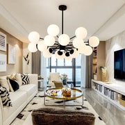 Nordic Glass Globe Chandelier Multi-Light Pendant Cluster
