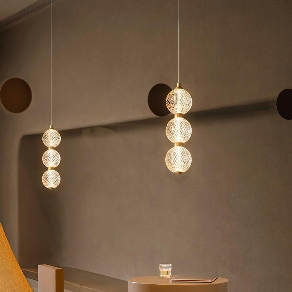 Nordic Globe Pendant Light | Acrylic & Copper Geometric Ceiling