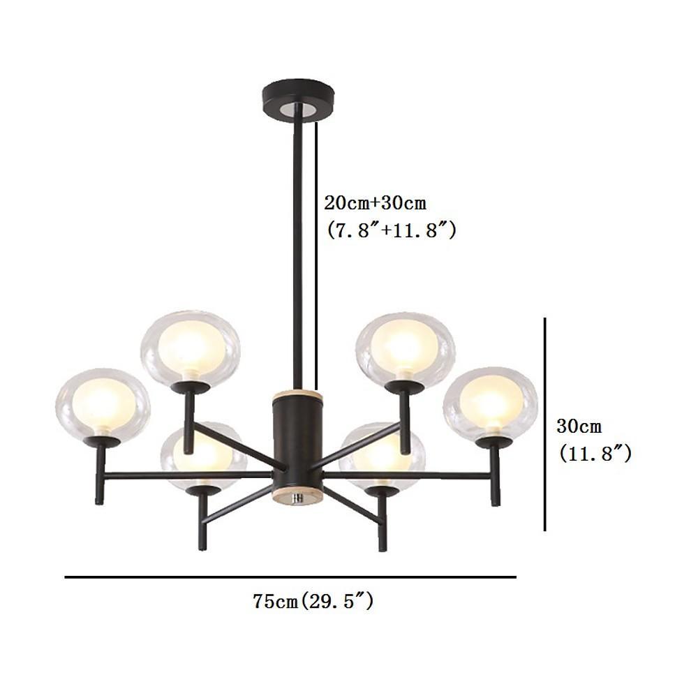 Sputnik Chandelier 18-Light Glass Bubble Industrial Modern Pendant