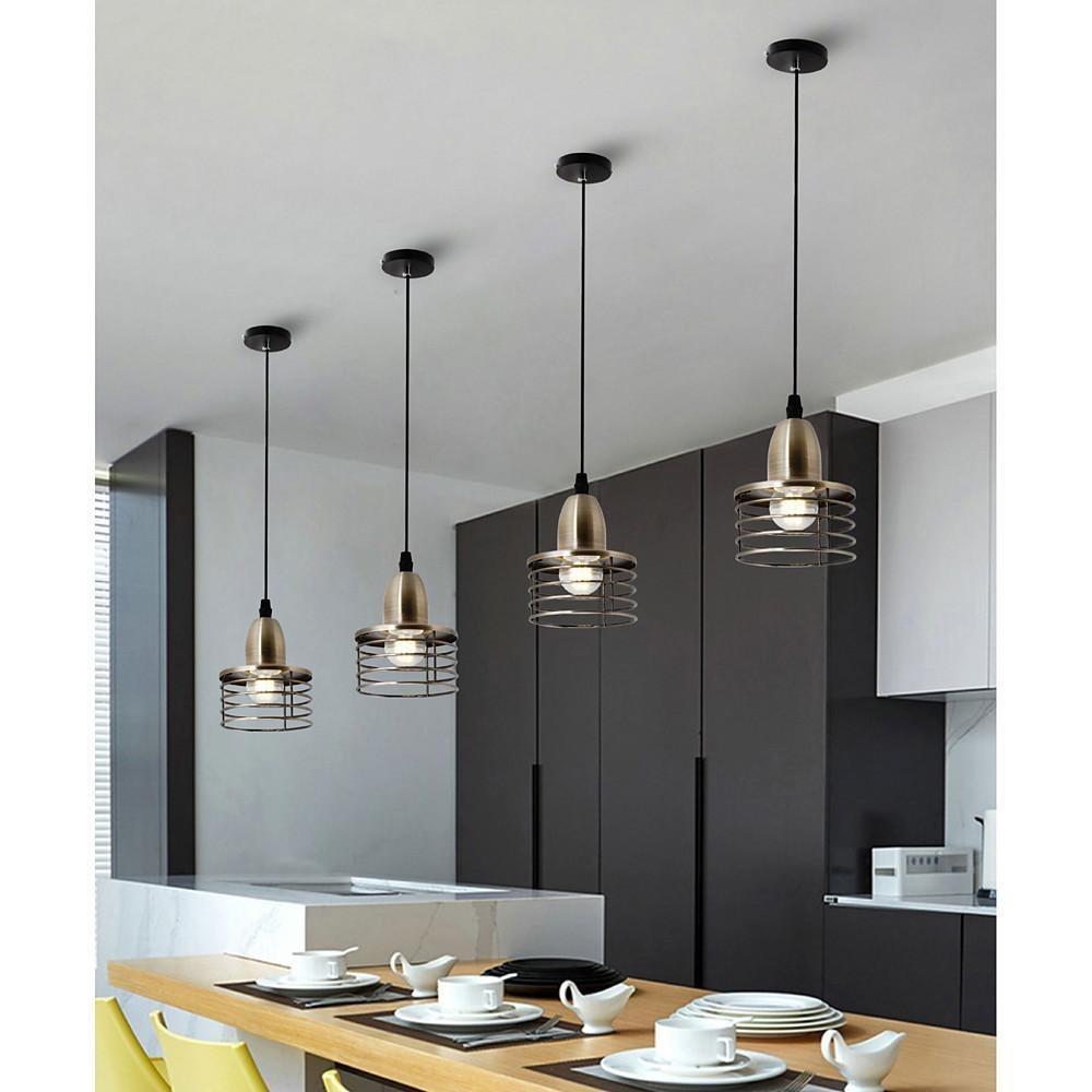 Modern Metal Pendant Light with Crystal Glass Shade