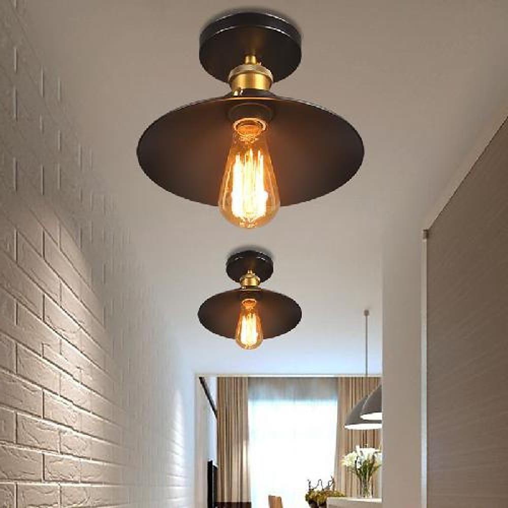 Industrial Teardrop Semi-Flush Mount Ceiling Light - Metal Fixture