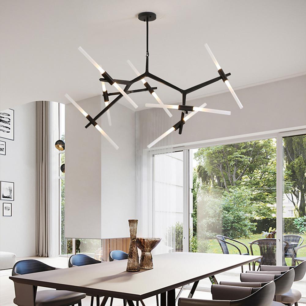 Modern Sputnik Chandelier 14-Light Aluminum Industrial Pendant