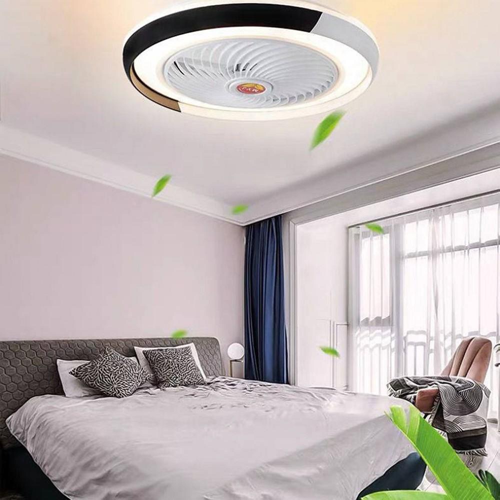 Modern Round Bladeless Ceiling Fan with Dimmable LED Light