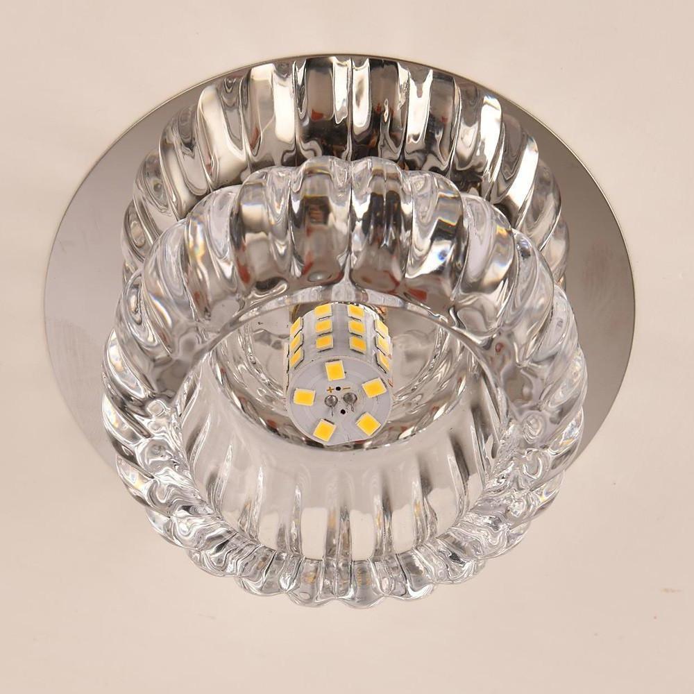 Geometric Crystal Flush Mount Ceiling Light Metal LED 4 Inch