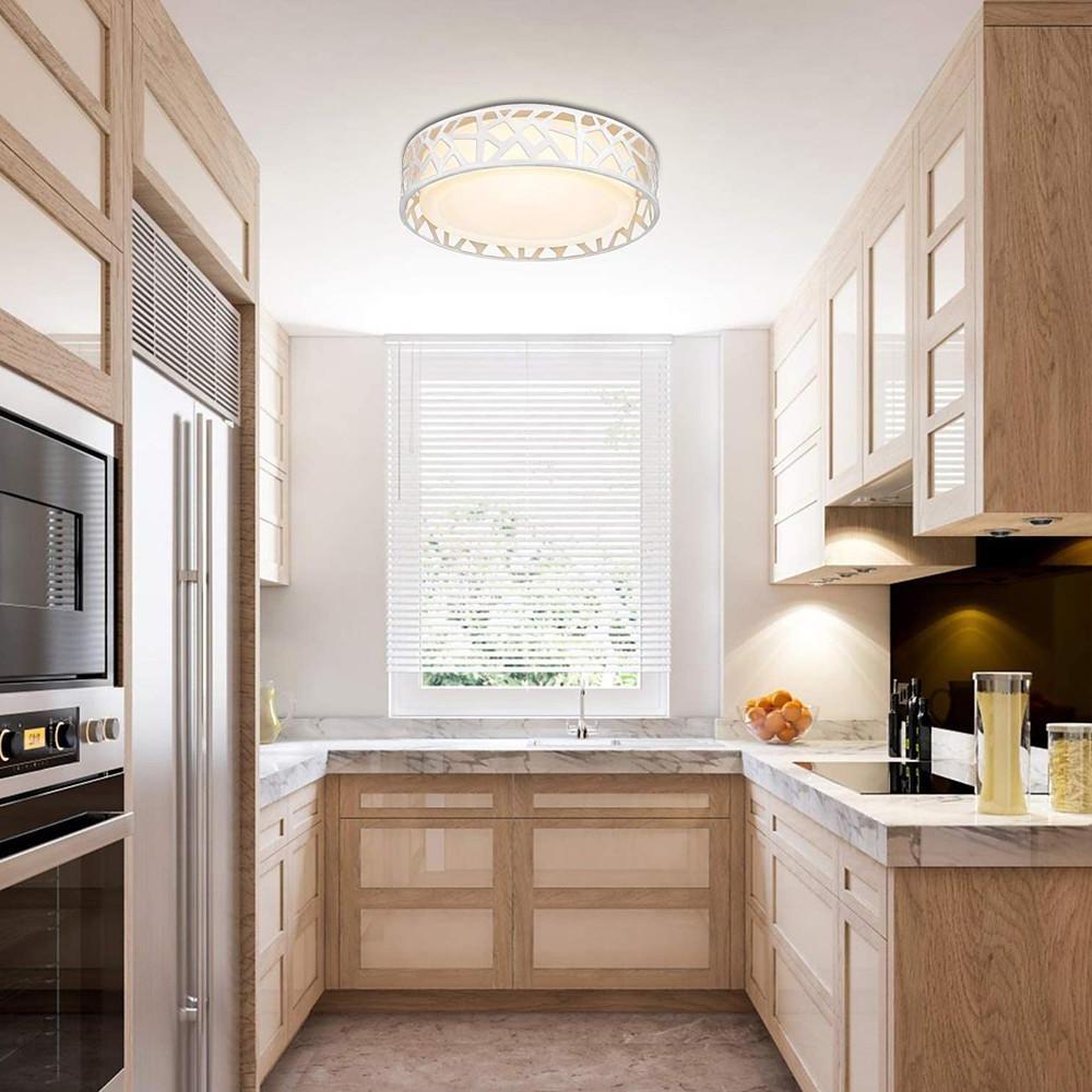 Nordic Drum Flush Mount LED Ceiling Light Metal & Acrylic