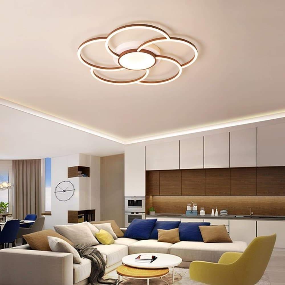 Modern Geometric LED Flush Mount Ceiling Light - Aluminum