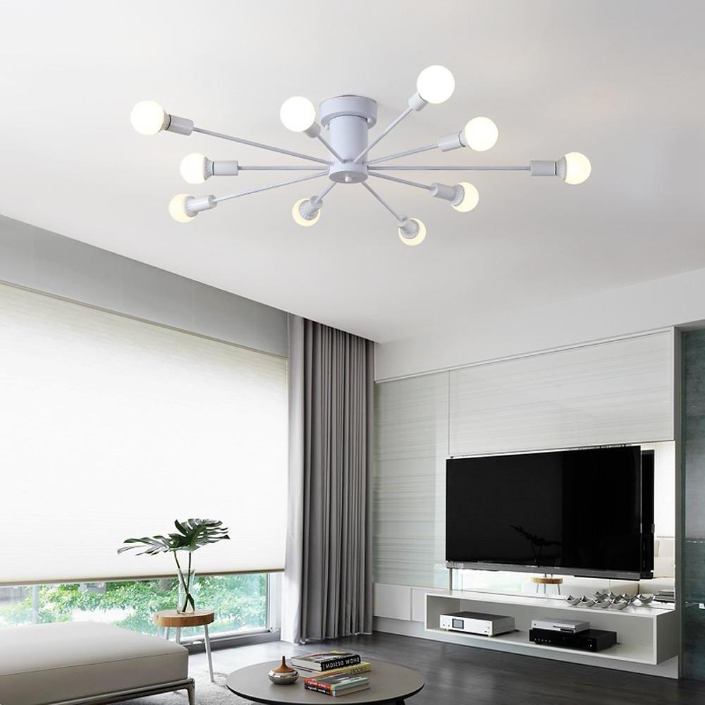 Modern 10-Light Metal Flush Mount Ceiling Light