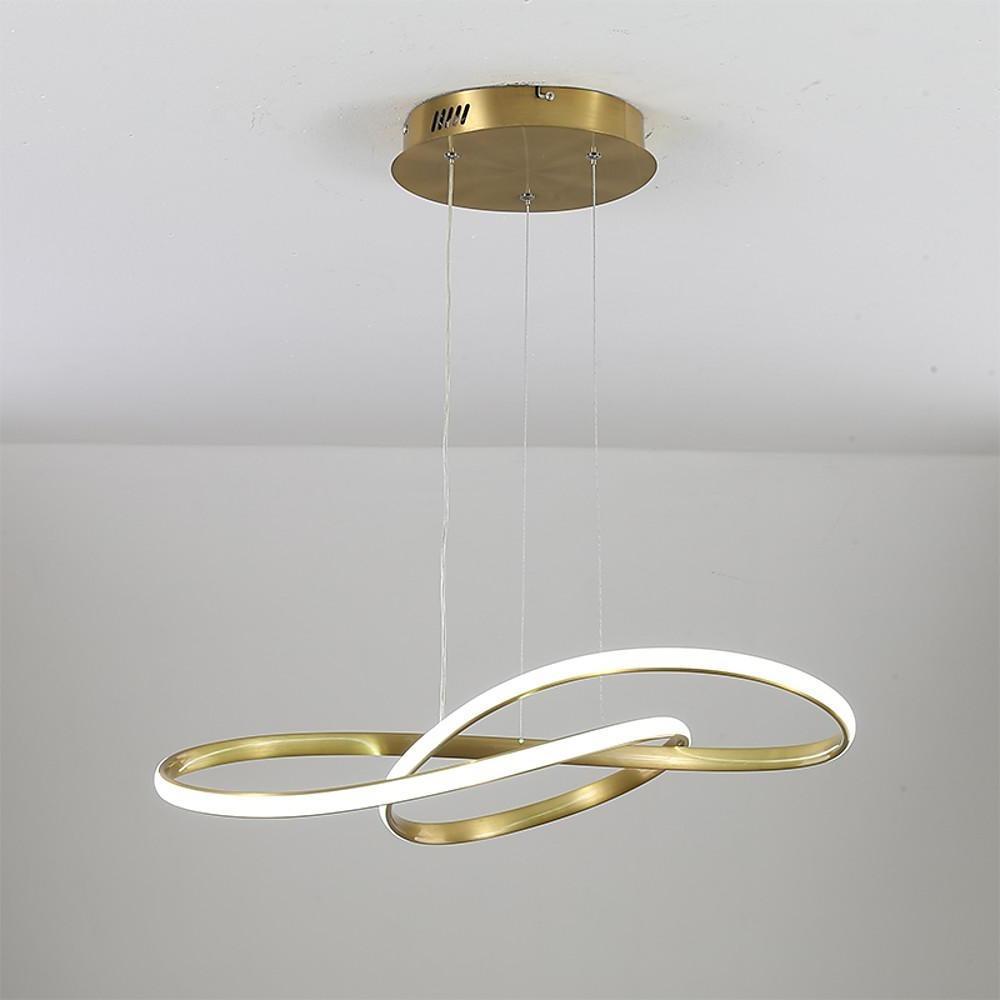 Interweaved Wave LED Gold Pendant Light Modern Island Chandelier