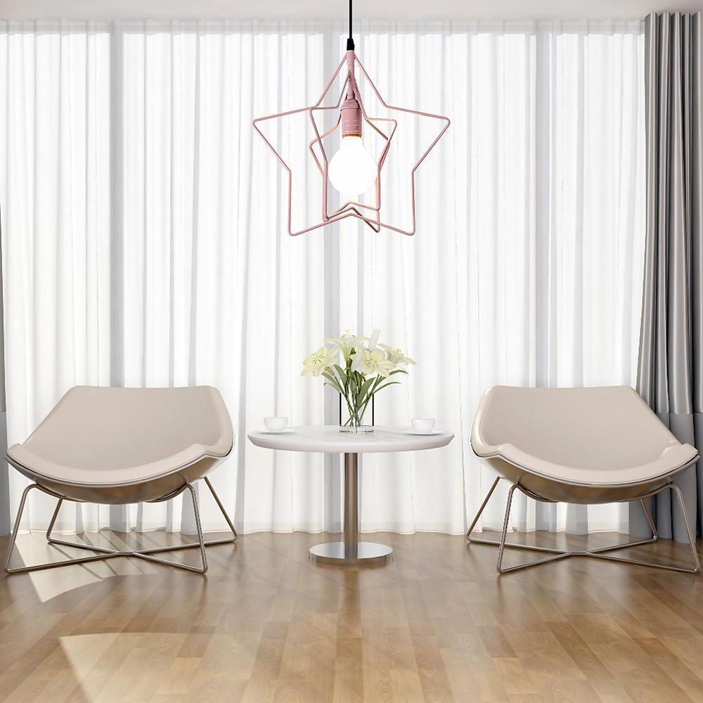 Modern Star Shaped Metal Pendant Light with Adjustable Cord