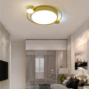 Modern Dual Round Flush Mount Ceiling Light – Gold & Black Finish