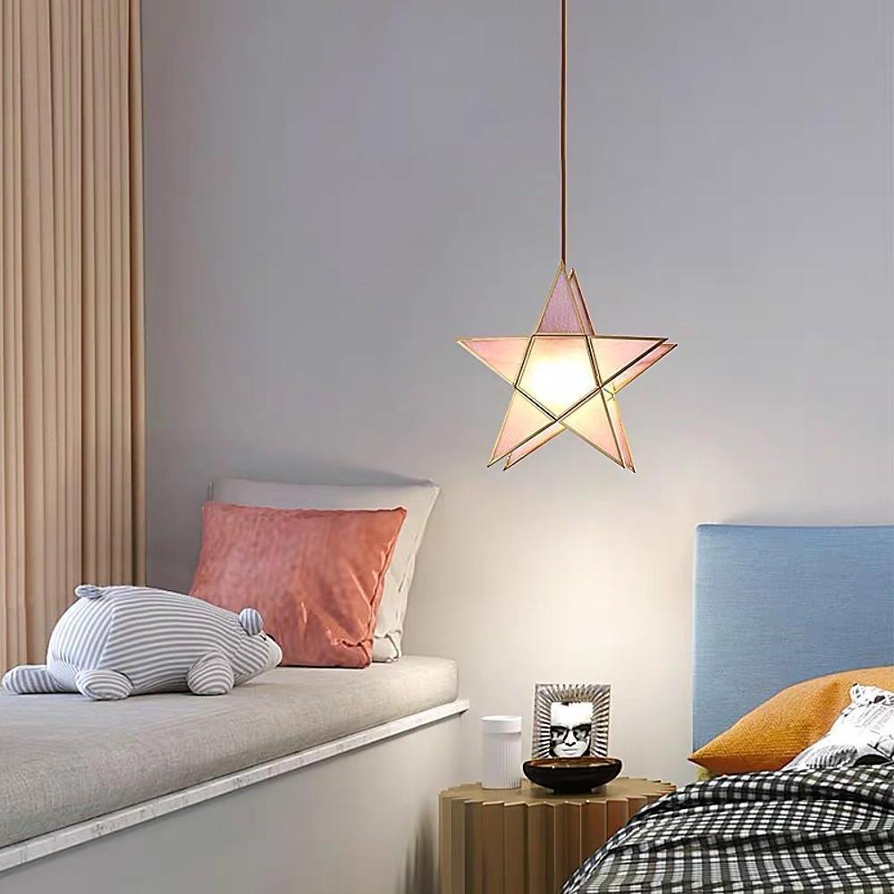 Double Star Glass Pendant Light with Copper Finish – Modern LED