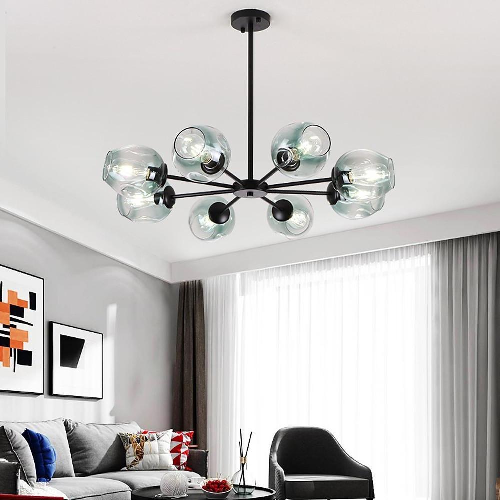 Nordic Sputnik Chandelier Glass Globe Electroplated Aluminum