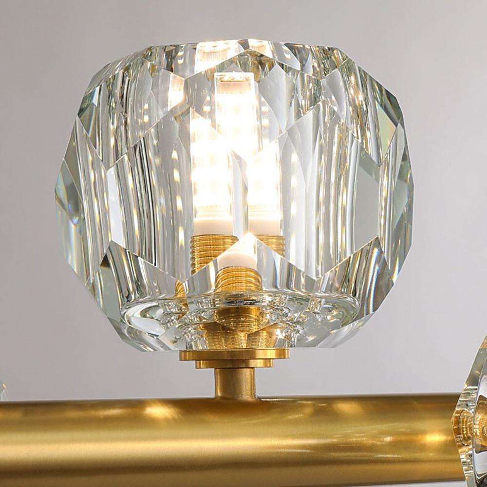 Modern Crystal Globe Cluster Chandelier LED Ceiling Light Gold