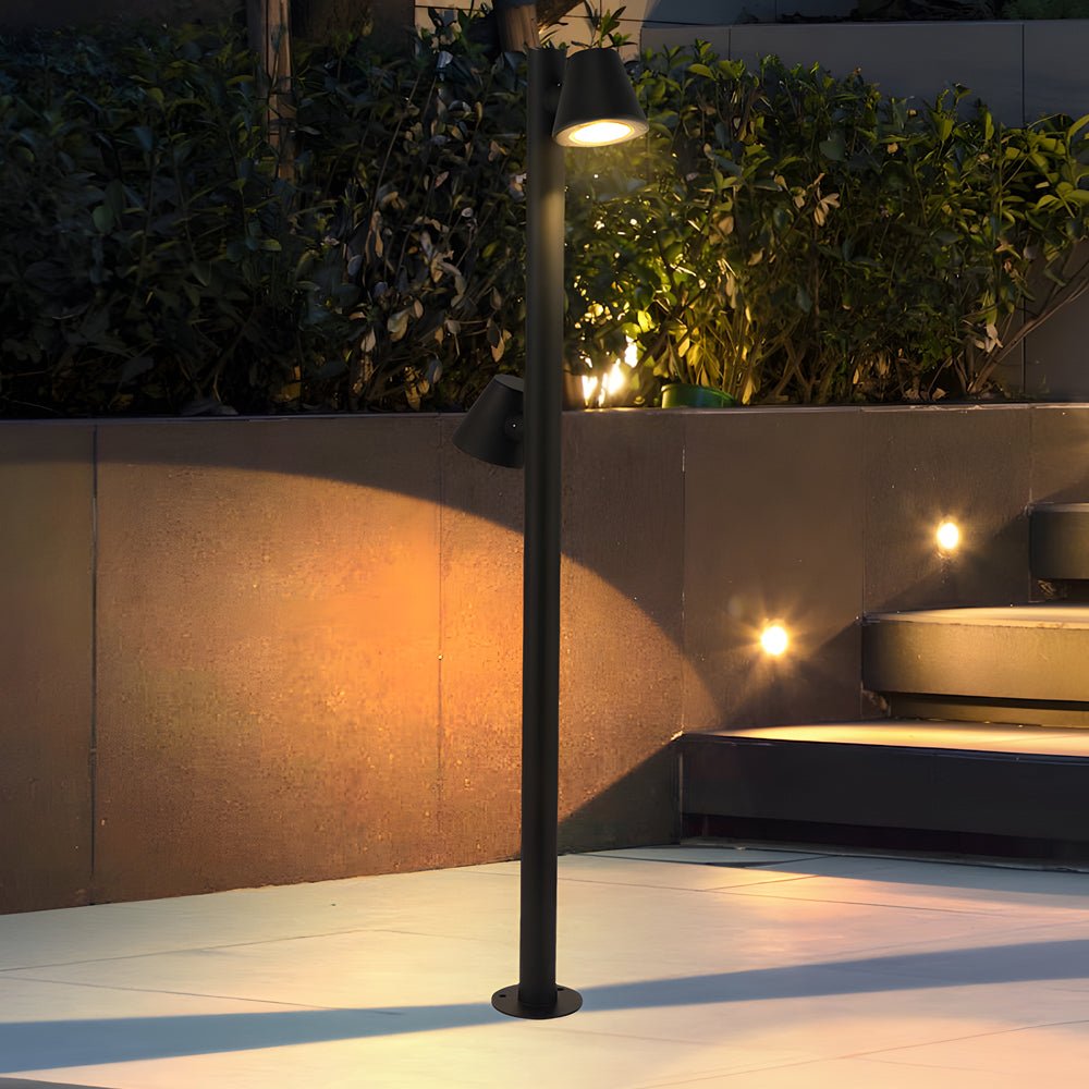 Modern LED Outdoor Path Light - Aluminum & Glass Bollard