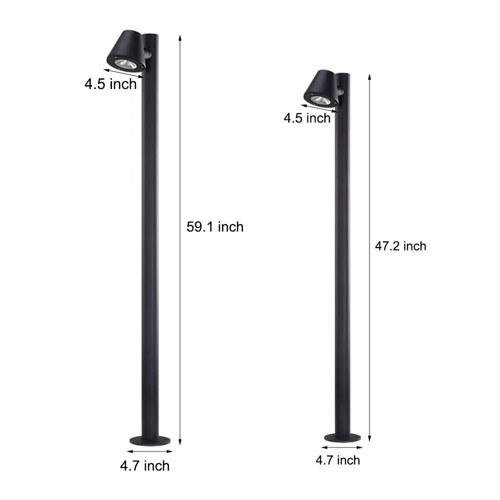 Modern LED Outdoor Path Light - Aluminum & Glass Bollard