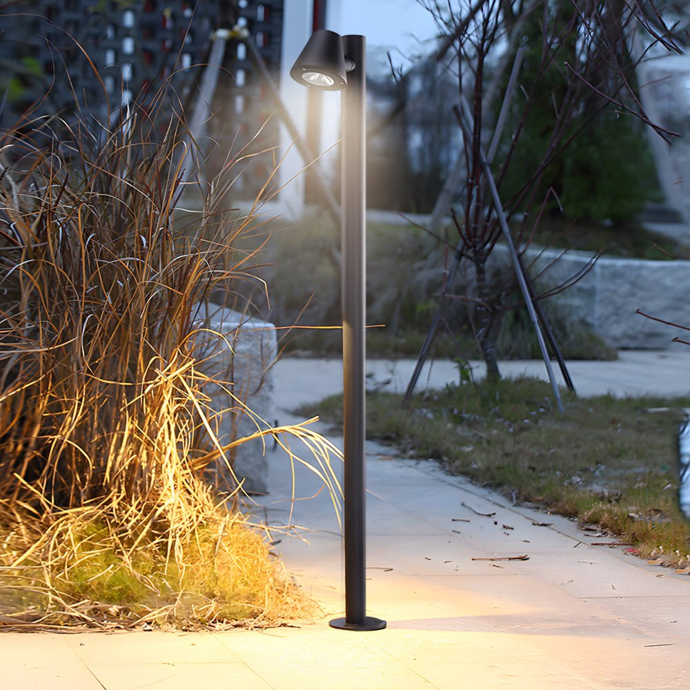 Modern LED Outdoor Path Light - Aluminum & Glass Bollard