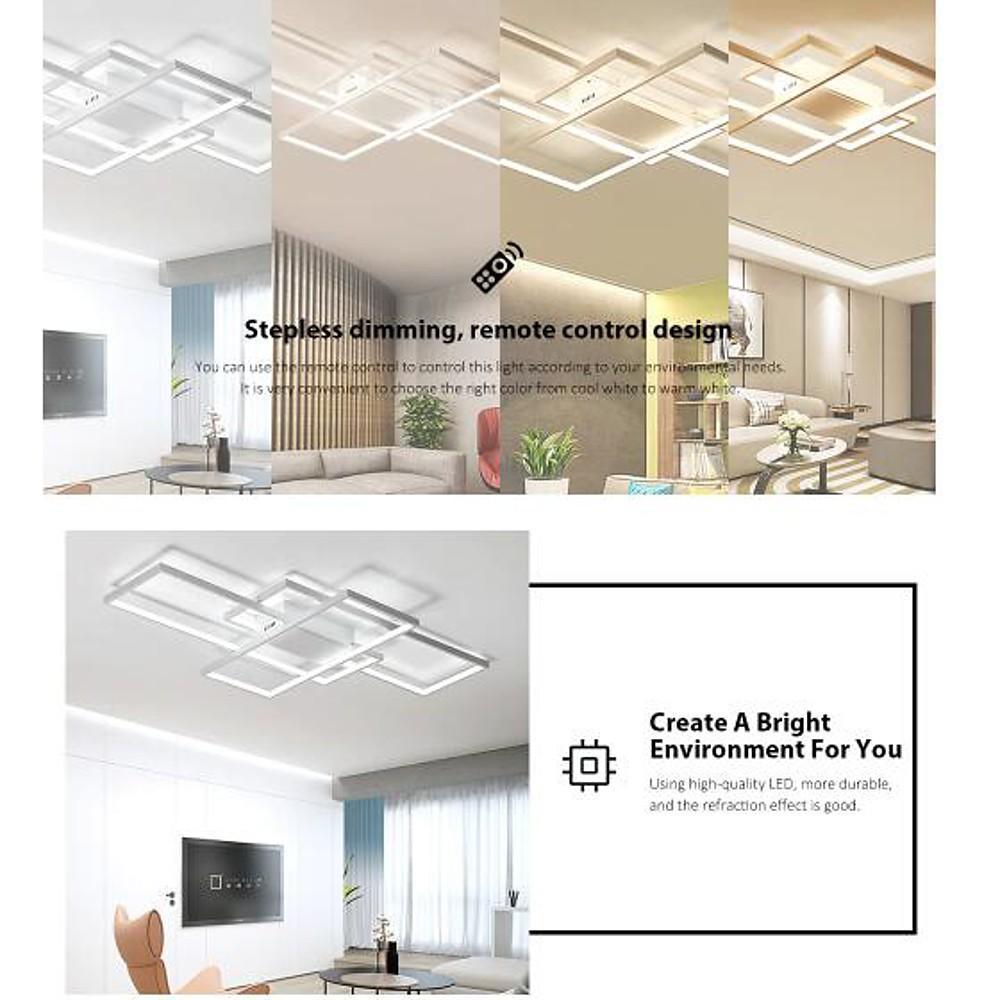 Modern Abstract LED Flush Mount Ceiling Light – Three Rectangles