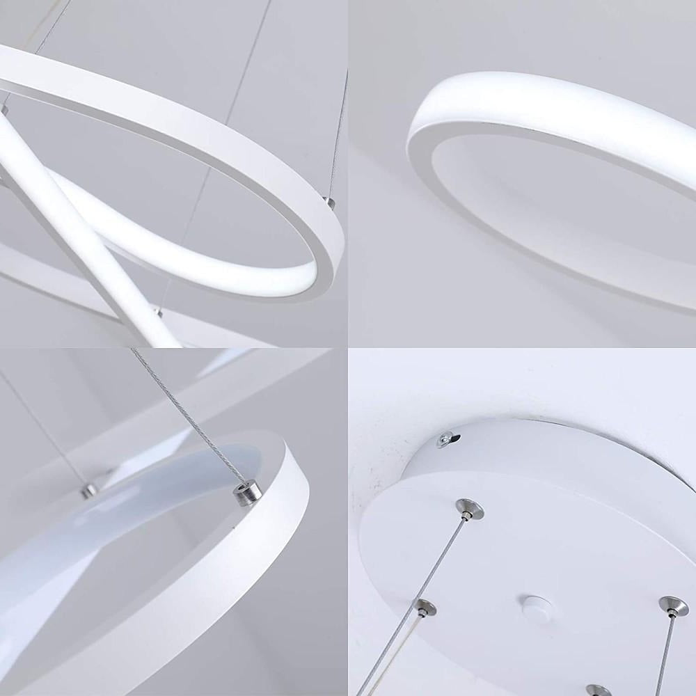 Modern Geometric LED Pendant Light - Aluminum Wave Design