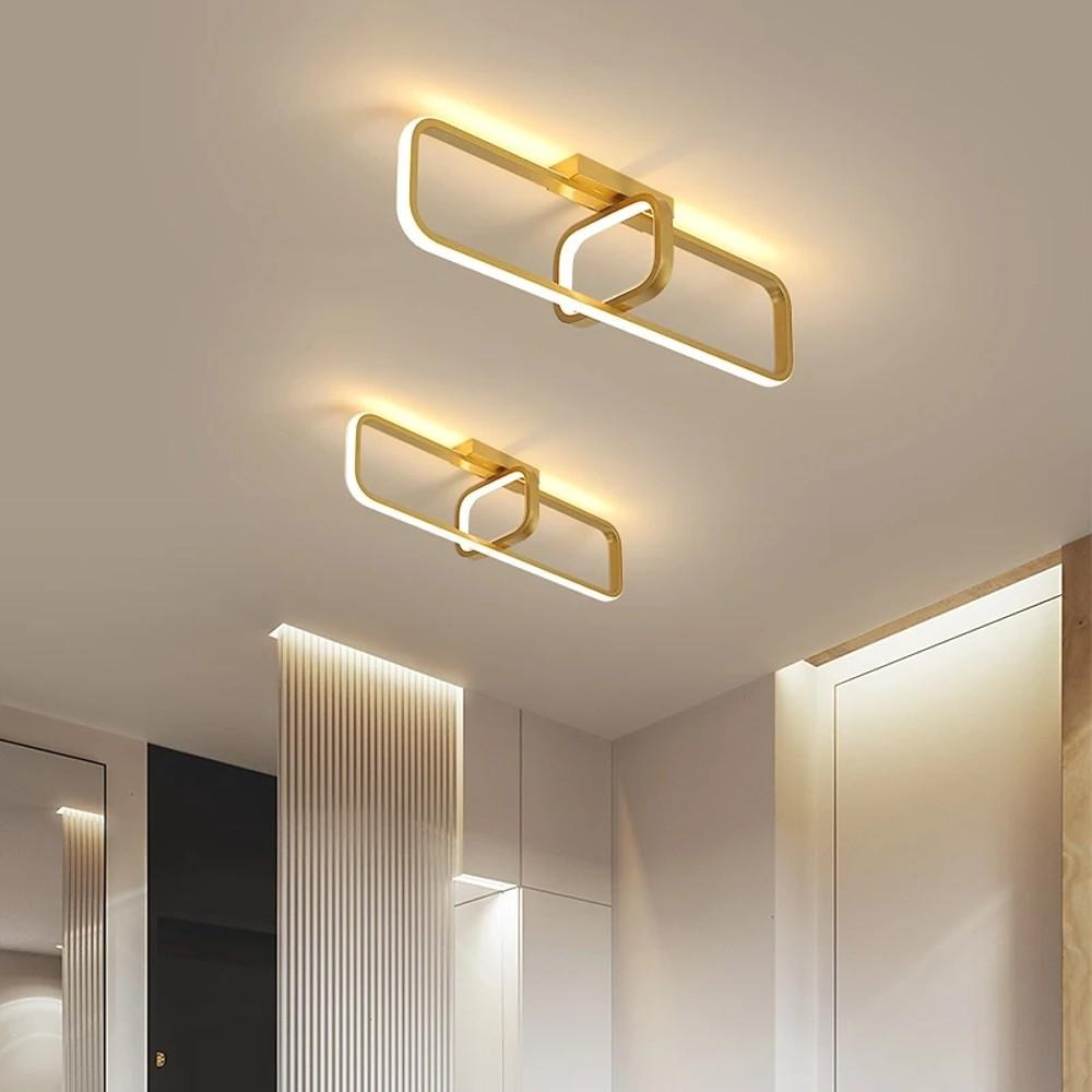 Modern Geometric LED Flush Mount Ceiling Light - Dimmable