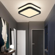 Modern Round LED Flush Mount Ceiling Light - Geometric Metal & Acrylic