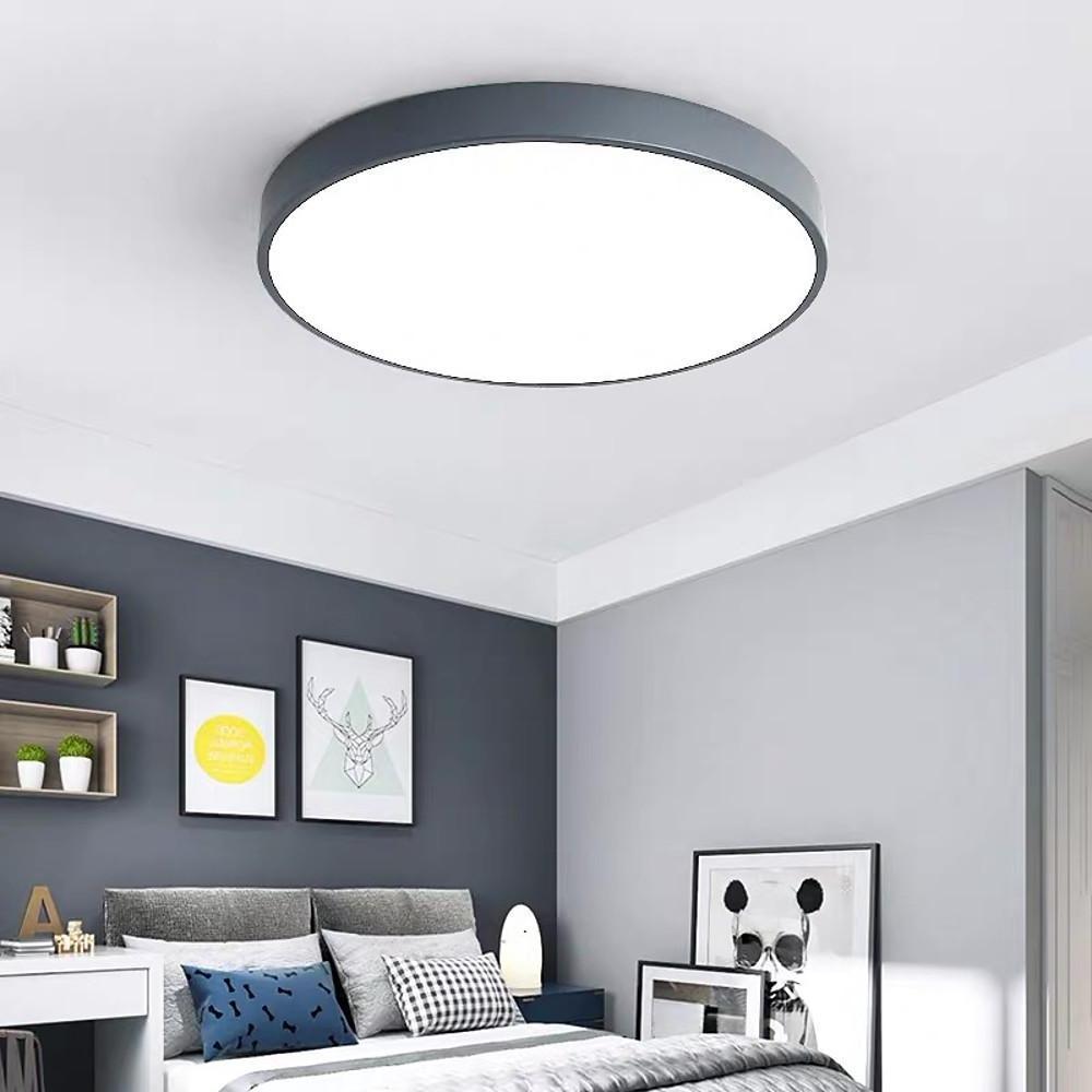 Modern Dimmable LED Flush Mount Light - Matte Painted Plastic