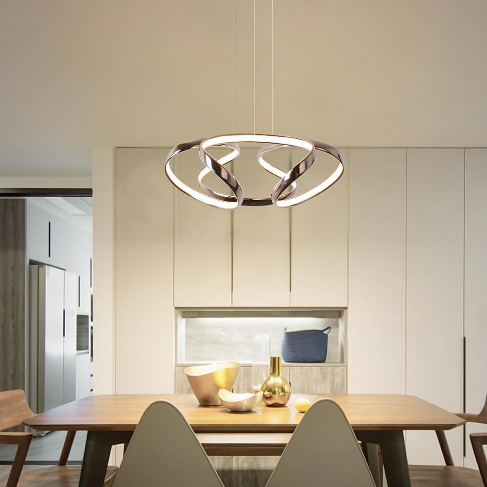 Curved Flower LED Pendant Light Modern Aluminum Chandelier