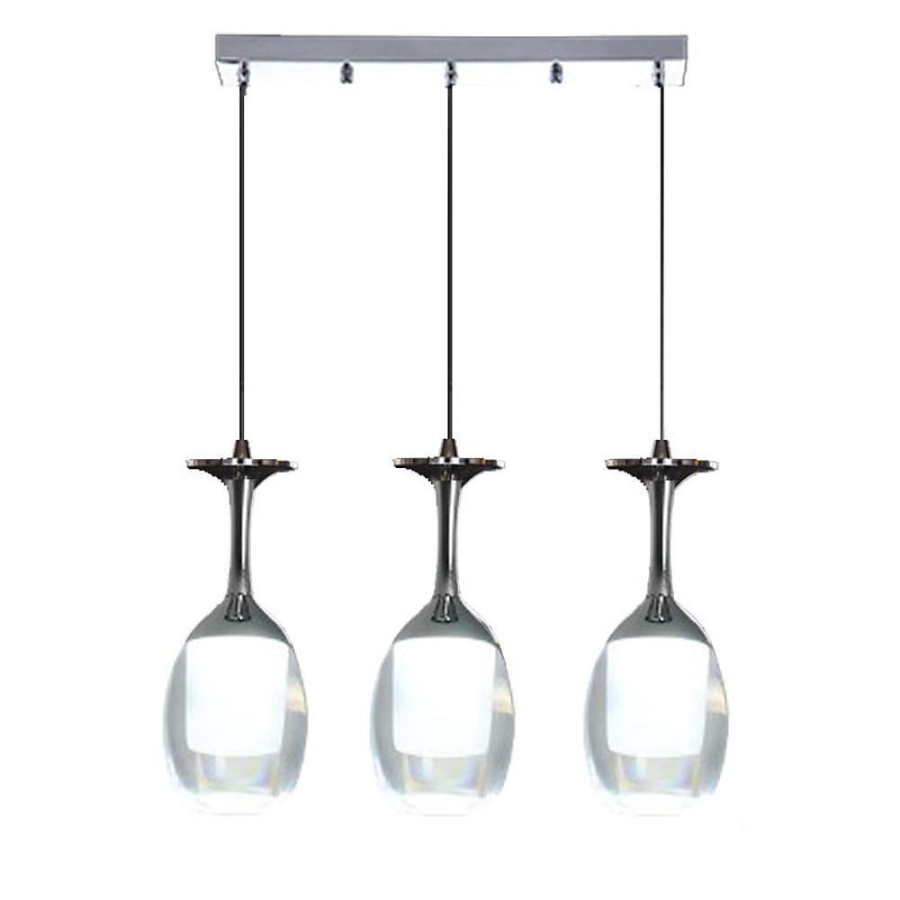 Modern 3-Light Linear Pendant | Electroplated Aluminum & Acrylic