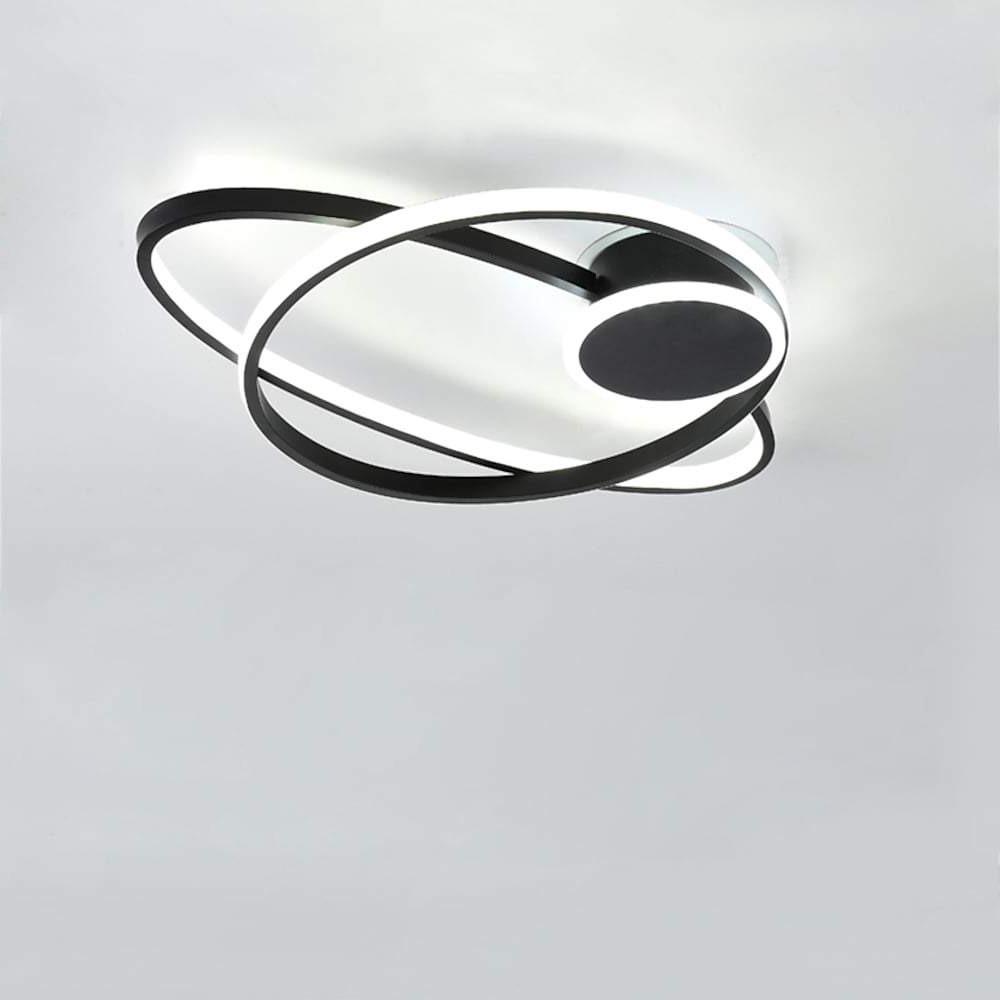 Modern Oval LED Flush Mount Ceiling Light - Metal Finish