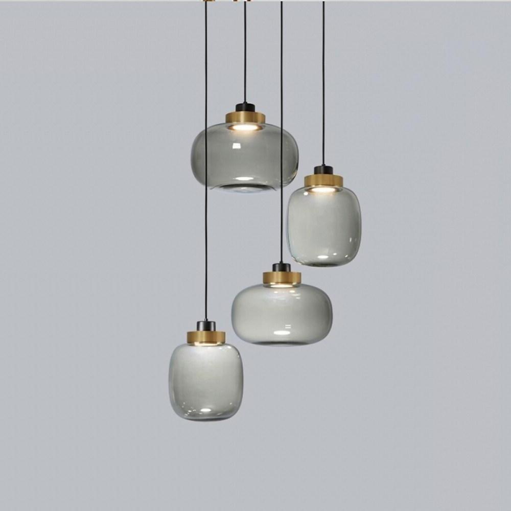 Modern Globe Glass Pendant Light with Integrated LED