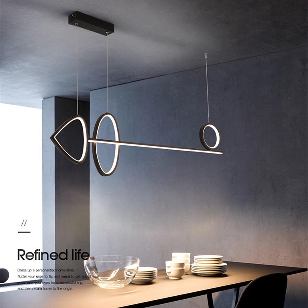 Modern Circular LED Chandelier with Artistic Line Design
