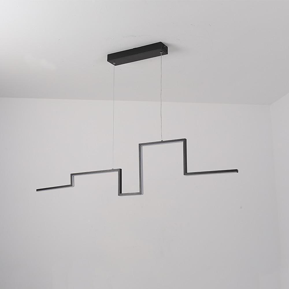 Modern Irregular Linear LED Pendant Light - Metal & PVC Design
