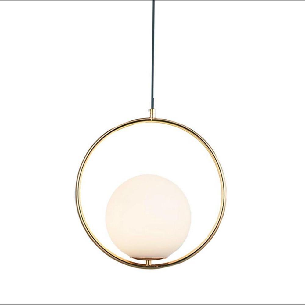 Nordic Glass Globe Pendant Light with Electroplated Metal Finish