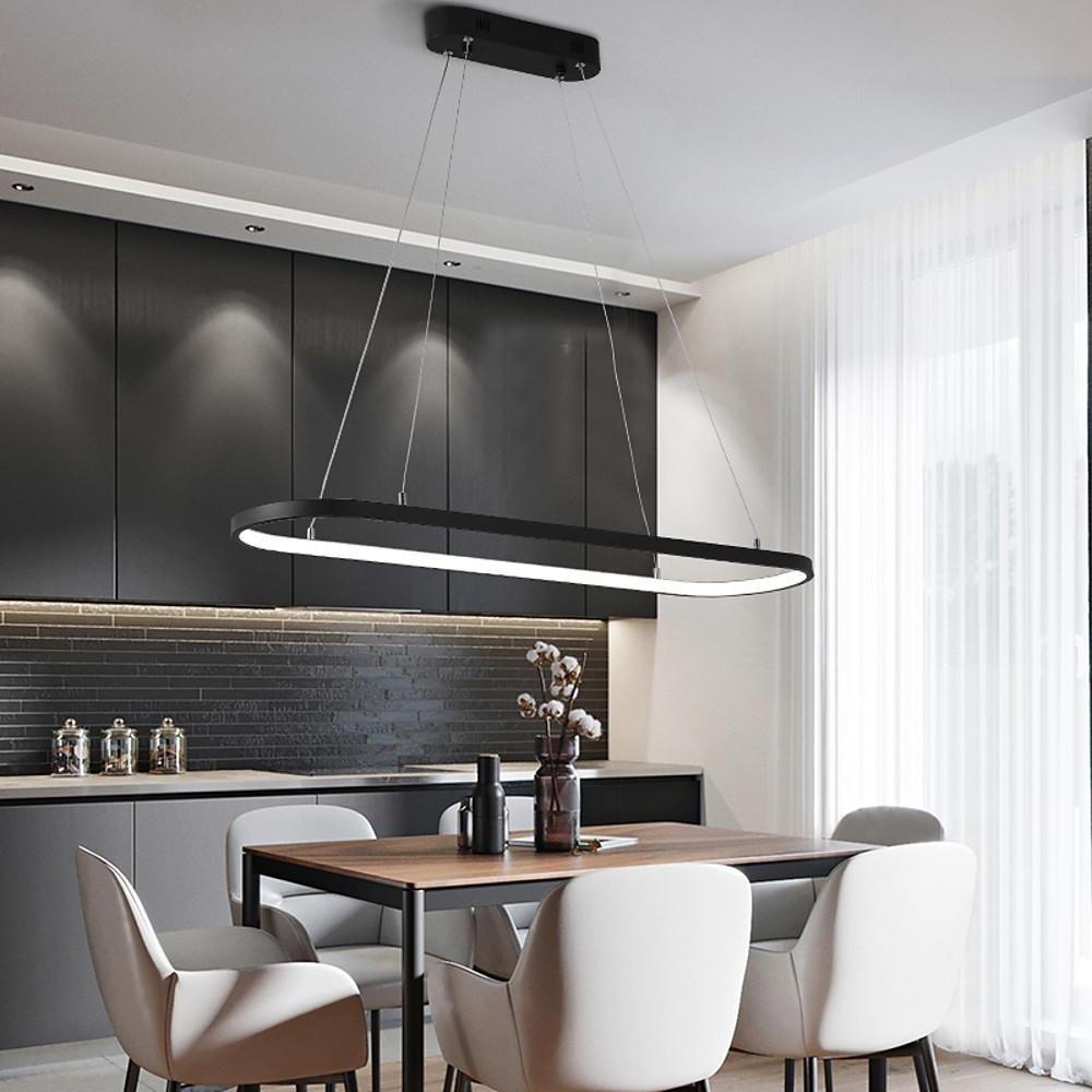 Modern Rectangular Pendant Light with Aluminum & Silica Gel Shade